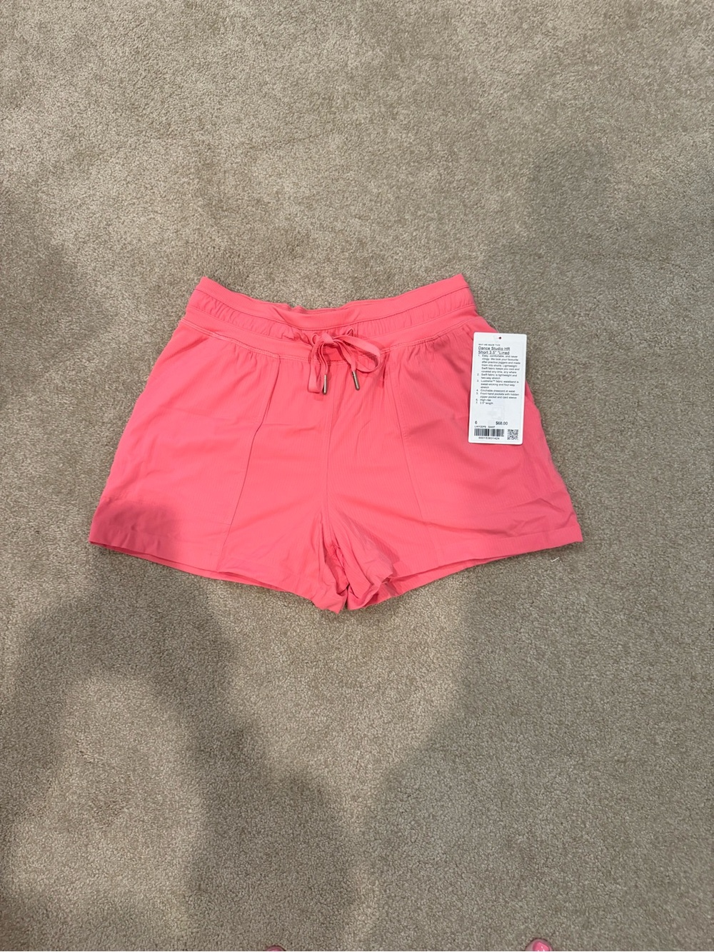 lululemon athletica Coral Drawstring Running Shorts